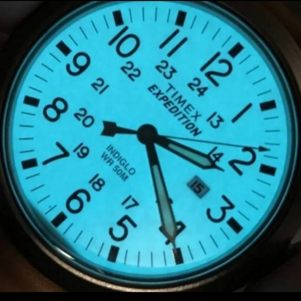 Timex Men's Expedition Scout  watch Date,Yellow Leather Strap, Indiglo TW4B23000 - Picture 3 of 7